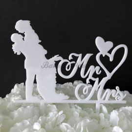 Taart Topper Acryl "Mr & Mrs" (6)