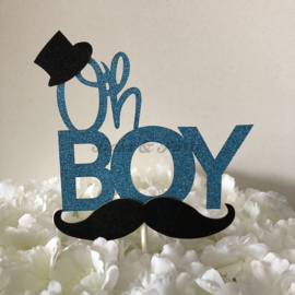 Taart Topper Carton "Oh Boy"