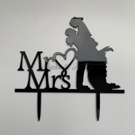 Taart Topper Acryl "Mr & Mrs" (2)