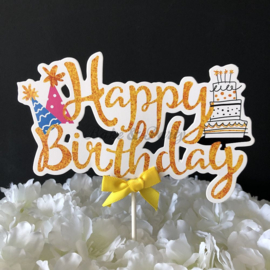 Taart Topper Carton "Happy Birthday" (21)