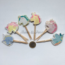 Cupcake Toppers "Eenhoorn" (1) (24 stuks)