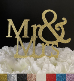 Taart Topper Carton "Mr & Mrs" (2)