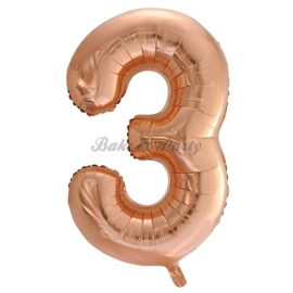 Jumbo Folie Ballon "3" Rose Goud