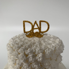 Cupcake Topper "Dad" Goud Glitter Foam