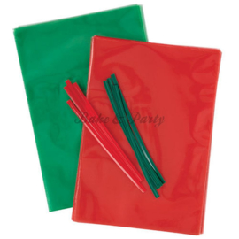 Wilton - Lollipop Bags Green/Red (50 stuks)