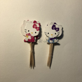 Cupcake Toppers "Hello Kitty" (1) (24 stuks)