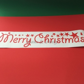 Raam- / Muursticker "Merry Christmas" (1) Rood
