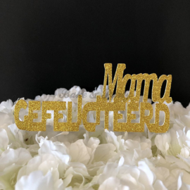 Taart Topper Carton "Mama Gefeliciteerd"