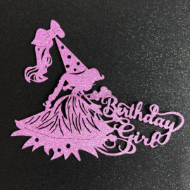 Taart Topper Carton "Birthday Girl"