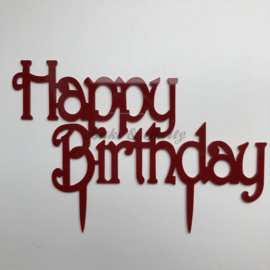 Taart Topper Acryl "Happy Birthday" (2)