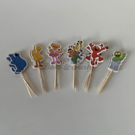 Cupcake Toppers "Sesamstraat" (24 stuks)