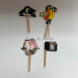 Cupcake Toppers "Piraten" (2) (24 stuks)