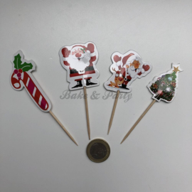 Cupcake Toppers "Kerst" (24 stuks)