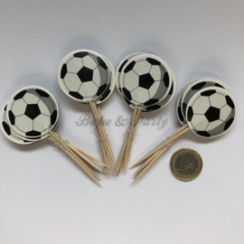 Cupcake Toppers "Voetbal" (2) (24 stuks)