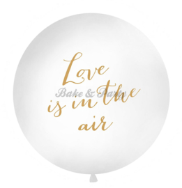 Reuzen Ballon "Love Is In The Air" Wit/Goud
