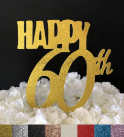 Taart Topper Carton "Happy 60th"