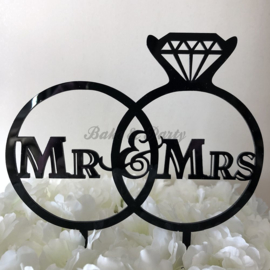 Taart Topper Acryl "Mr & Mrs" (4)