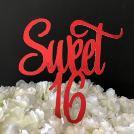 Taart Topper Carton "Sweet 16" (2)