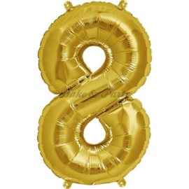 Jumbo Folie Ballon "8" Goud