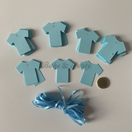 Babyshower Tags "Hemdje Blauw" (25 stuks)