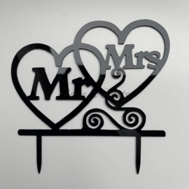 Taart Topper Acryl "Mr & Mrs" (5)