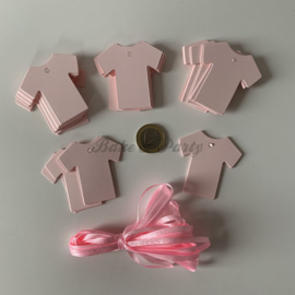 Babyshower Tags "Hemdje Roze" (25 stuks)