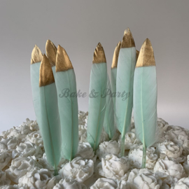 Ganzeveren Mint Groen/Goud (10 stuks)