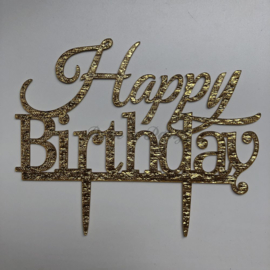 Taart Topper Acryl "Happy Birthday" (1)