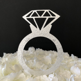 Taart Topper Carton "Ring met Diamant"