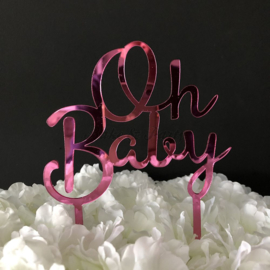 Taart Topper Acryl "Oh Baby"