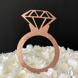 Taart Topper Carton "Ring met Diamant"