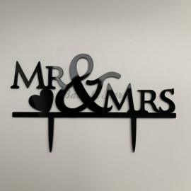 Taart Topper Acryl "Mr & Mrs" (1)