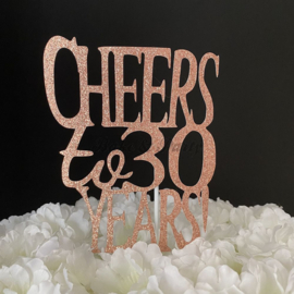 Taart Topper Carton "Cheers to 30 Years"
