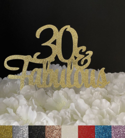 Taart Topper Carton "30 & Fabulous"