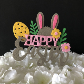 Taart Topper Vilt "Happy Easter"