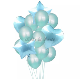 Folie & Latex Ballonnen Party Set Turquoise (14 stuks)