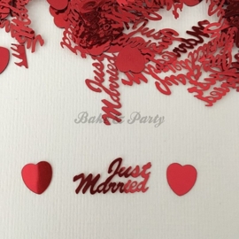 Decoratie Confetti "Just Married" Rood (380 stuks)