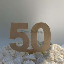 Taarttopper "50" Hout (handgemaakt)