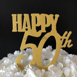Taart Topper Carton "Happy 50th"