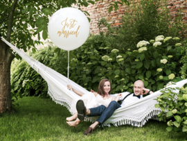 Reuzen Ballon "Just Married" Wit/Goud