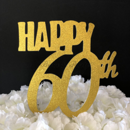 Taart Topper Carton "Happy 60th"