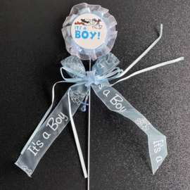 Taart Topper Set Carton "It's a Boy" (5) - 12 stuks