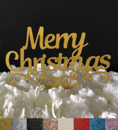 Taart Topper Carton "Merry Christmas" (2)