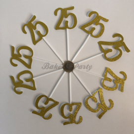 Cupcake Toppers "25" (10 stuks)