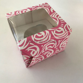 Culpitt Cupcake Box Pink Rose (3 stuks) - 10 x 7,5 x 10 cm