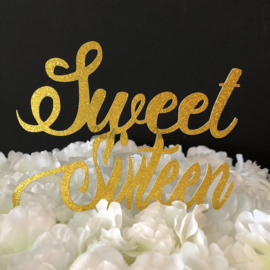 Taart Topper Carton "Sweet Sixteen"