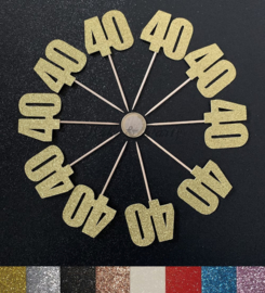 Cupcake Toppers "40" (10 stuks)