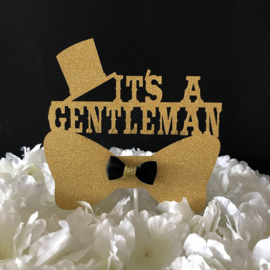 Taart Topper carton "It's a Gentleman"