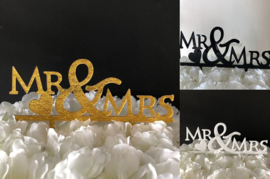 Taart Topper Acryl "Mr & Mrs" (1)