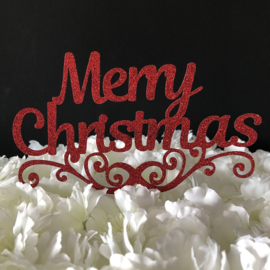 Taart Topper Carton "Merry Christmas" (2)